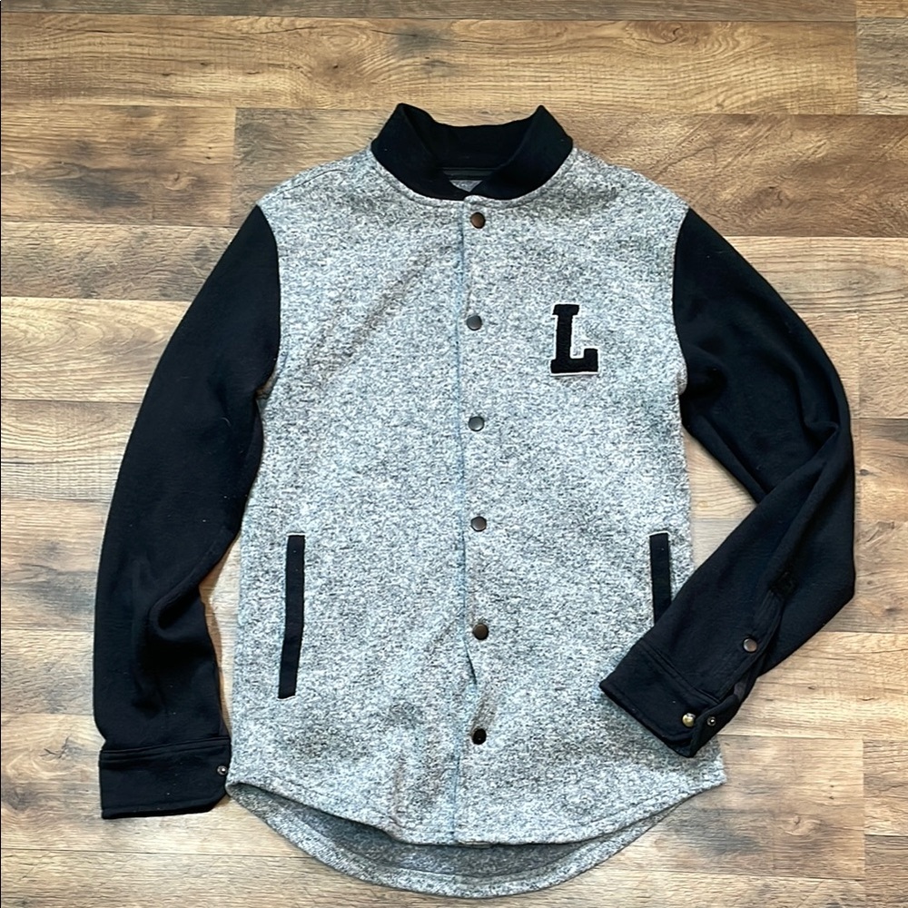 Gray and Black Levis Varsity Jacket